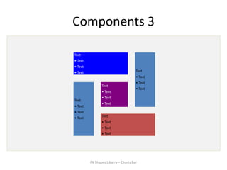 Components 3

Text
• Text
• Text
• Text                                Text
                                      • Text
                                      • Text
                Text
                                      • Text
                • Text
                • Text
Text
                • Text
• Text
• Text
                Text
• Text
                • Text
                • Text
                • Text




         PK Shapes Libarry – Charts Bar
 