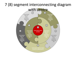 7 (8) segment interconnecting diagram
             with centre
                               7                             3
               Lorem ipsum                                           Lorem ipsum
                 dolor sit                                             dolor sit
                  amet,                                                 amet,
                consetetur                                            consetetur
                sadipscing                                            sadipscing
                   elitr                                                 elitr



                         1                                       2
                                           8

                     Lorem ipsum   Lorem ipsum dolor    Lorem ipsum
        6                               sit amet
                                                                                   4
                       dolor sit                          dolor sit
                        amet,                              amet,
                      consetetur                         consetetur
       Lorem ipsum                                                         Lorem ipsum
                      sadipscing                         sadipscing
         dolor sit                                                           dolor sit
                         elitr                              elitr
          amet,                                                               amet,
        consetetur                                                          consetetur
        sadipscing                                                          sadipscing
           elitr                                                               elitr


                                           5
                              Lorem ipsum dolor sit amet,
                               consetetur sadipscing elitr
 