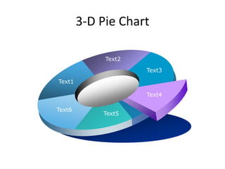 3-D Pie Chart

             Text2

                     Text3

Text1

                     Text4

Text6
            Text5
 