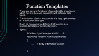 Templates in c++ | PPTX