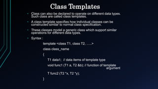 Templates in c++ | PPTX