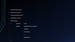 Templates in c++ | PPTX
