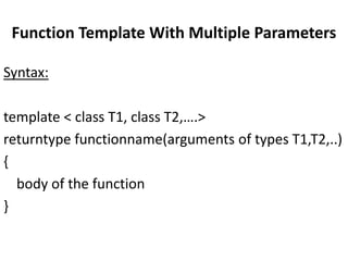 Templates in c++ | PPT