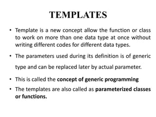 Templates in c++ | PPT