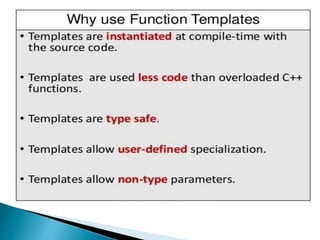 Templates in c++ | PPTX