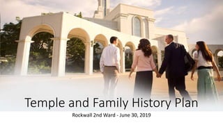 Temple and Family History Plan
Rockwall 2nd Ward - June 30, 2019
 