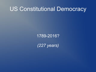 US Constitutional Democracy
1789-2016?
(227 years)
 