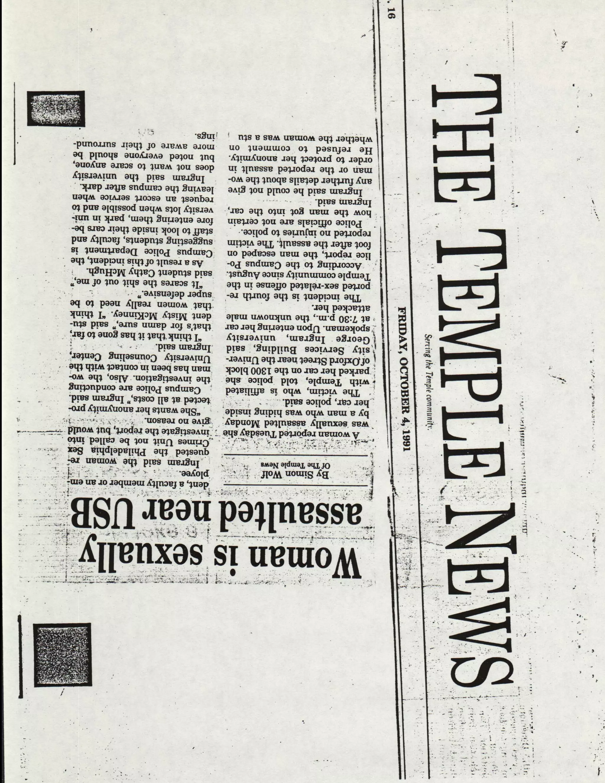 My Temple News Writings PDF