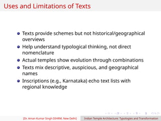 Limitations Inscriptions Indian Temple Architecture: Typologies and Transformation | PDF