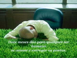 Doze meses dão para qualquer ser humano se cansar e entregar os pontos. 