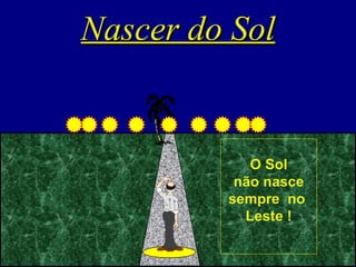 Nascer do Sol O Sol não nasce sempre  no  Leste ! 