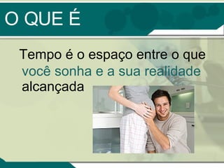 O QUE É Tempo  é o espaço entre o que  você sonha e a sua realidade  alcançada 