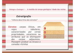 Tempo Geológico/ Fósseis/ Estratigrafia