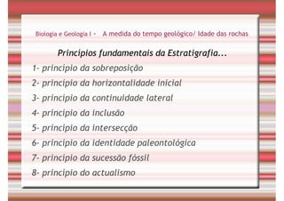 Tempo Geológico/ Fósseis/ Estratigrafia