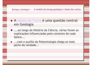 Tempo Geológico/ Fósseis/ Estratigrafia