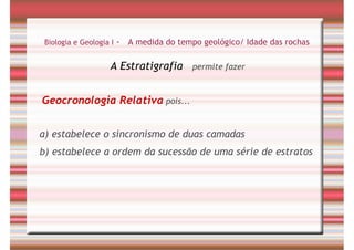 Tempo Geológico/ Fósseis/ Estratigrafia