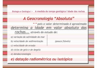 Tempo Geológico/ Fósseis/ Estratigrafia