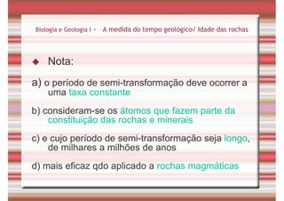 Tempo Geológico/ Fósseis/ Estratigrafia