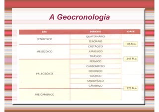 Tempo Geológico/ Fósseis/ Estratigrafia