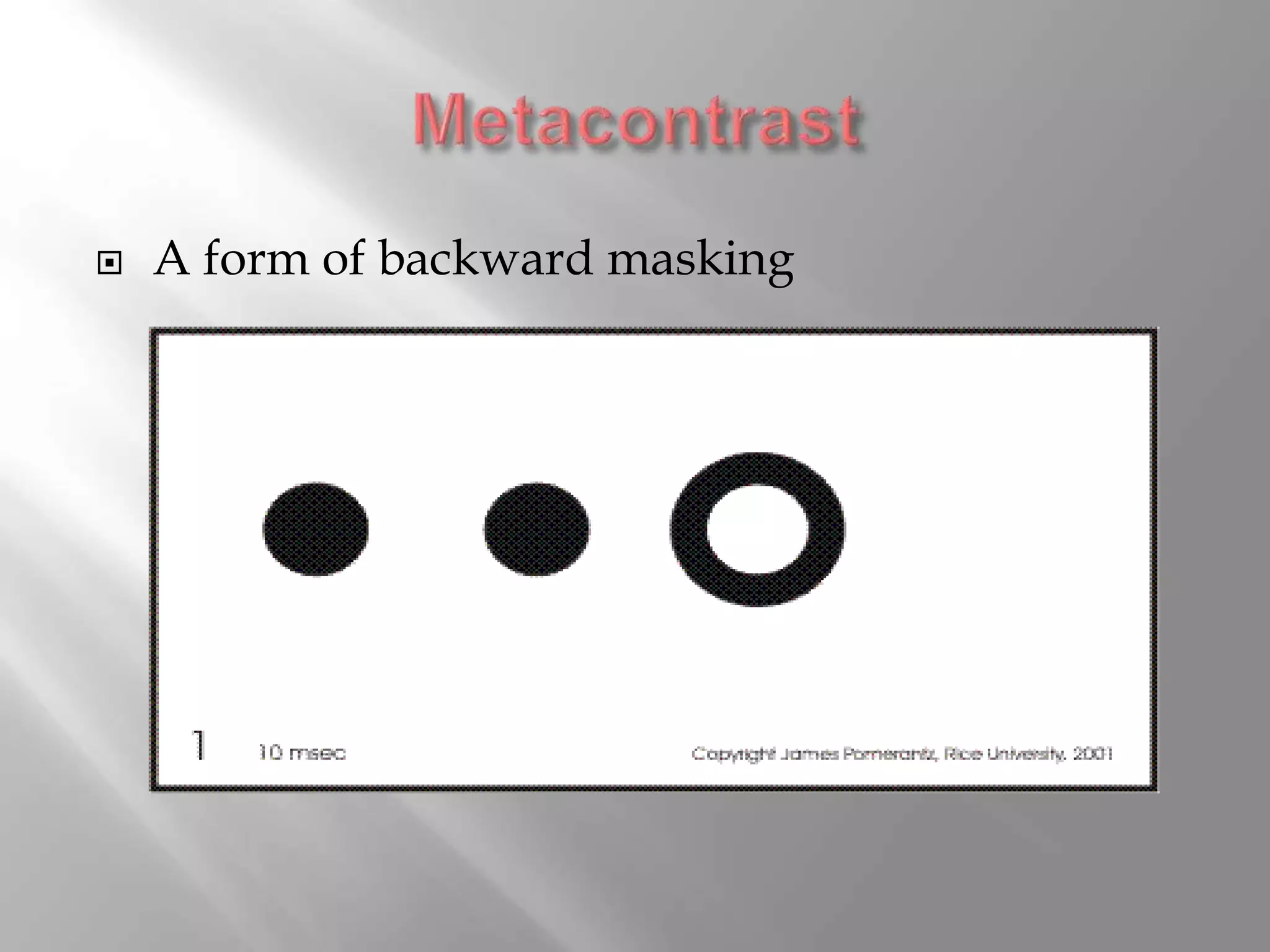  A form of backward masking
 