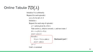 Online Tabular
80
Backward part！
 
