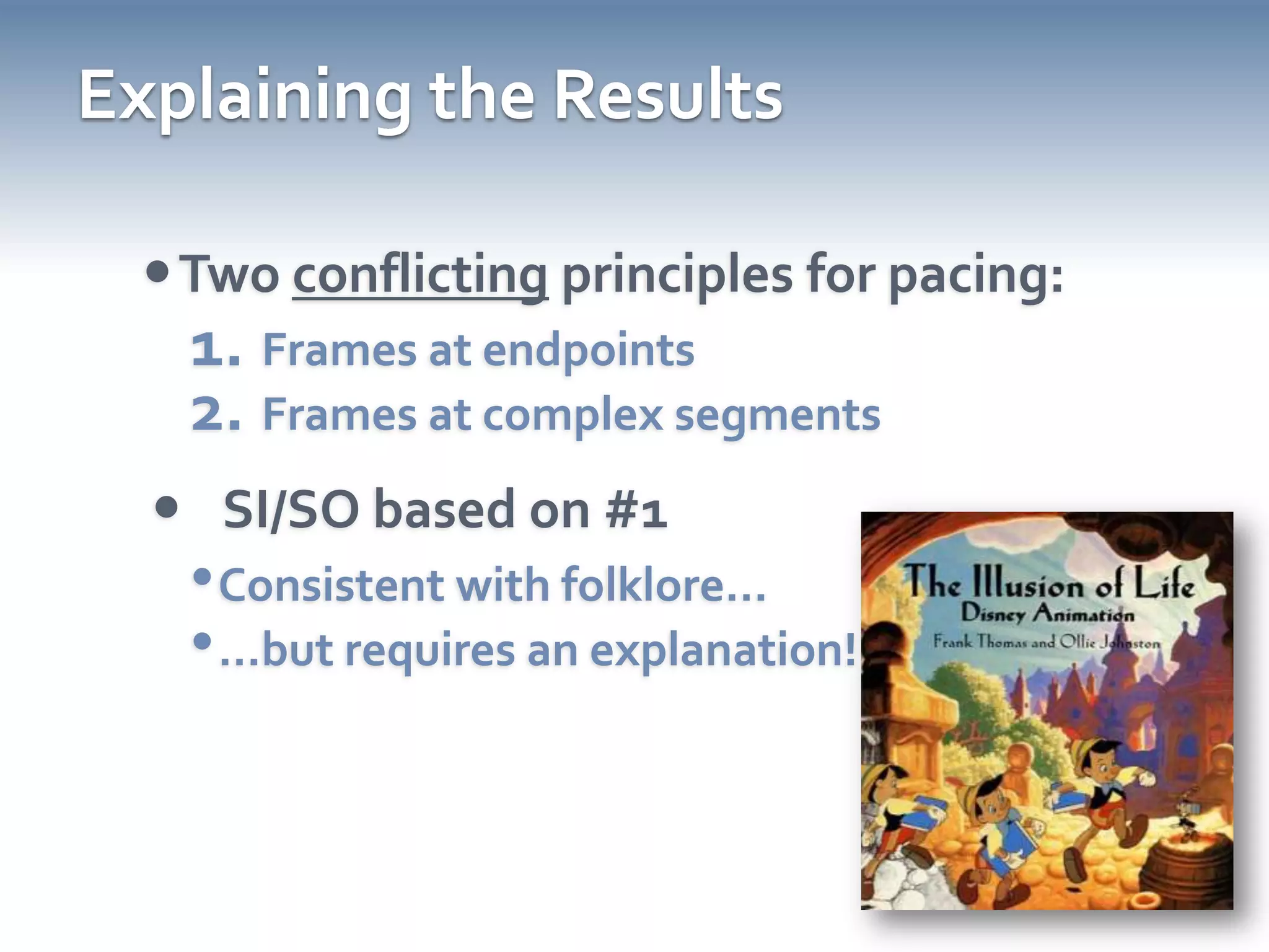 Explanation v1.0Gradual start and stop aid predictabilityDetecting startPredicting stopAgrees with common sense……but why is predictability important?