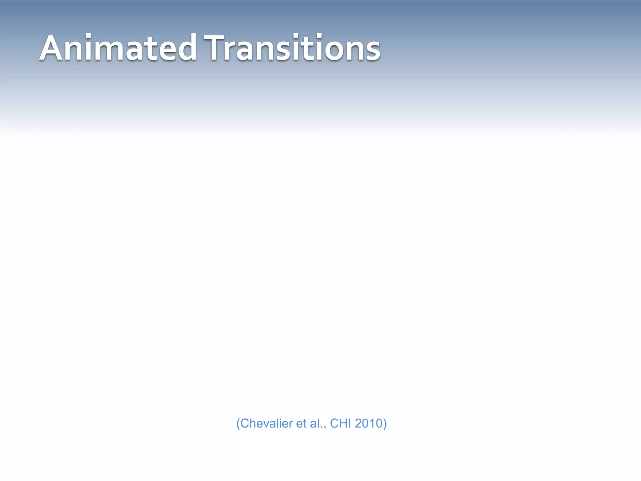 Animated Transitions(Chevalier et al., CHI 2010)