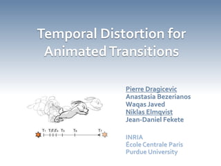 Temporal Distortion for Animated Transitions Pierre Dragicevic Anastasia Bezerianos WaqasJaved NiklasElmqvist Jean-Daniel Fekete INRIA ÉcoleCentrale Paris Purdue University 