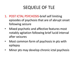 Temporal lobe epilepsy-Psychiatric aspects