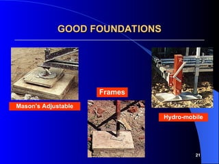 21
GOOD FOUNDATIONS
GOOD FOUNDATIONS
Mason’s Adjustable
Hydro-mobile
Frames
 