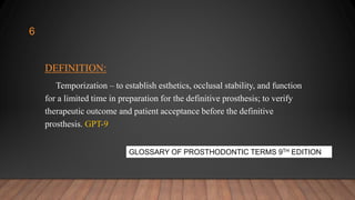 Temporization or provisional restoration copy [autosaved] | PPTX