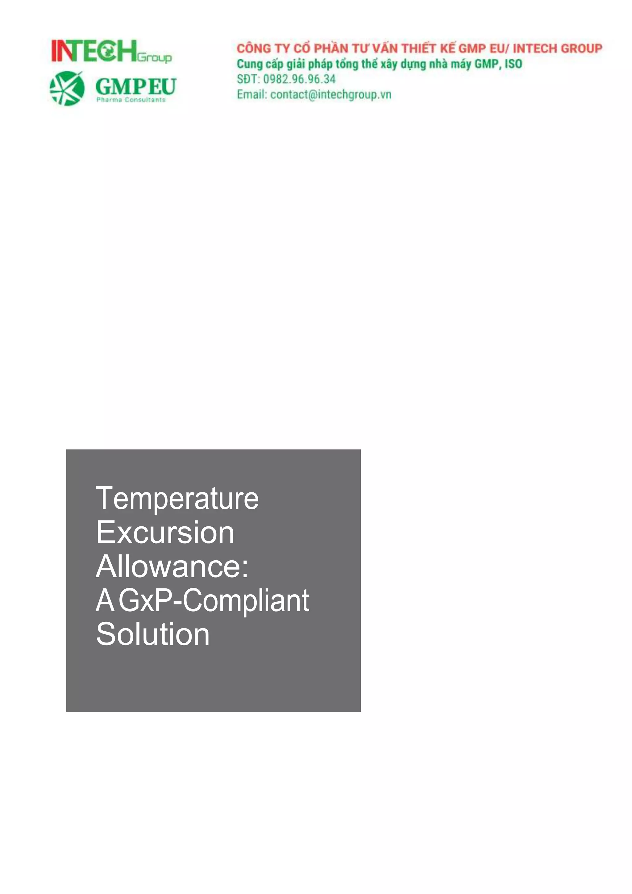 Temperature excursion allowance a GxP compliant solution PDF