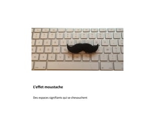 L’effet moustache
Des espaces signifiants qui se chevauchent
 