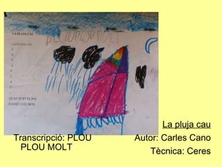 Transcripció: PLOU PLOU MOLT La pluja cau Autor: Carles Cano Tècnica: Ceres 
