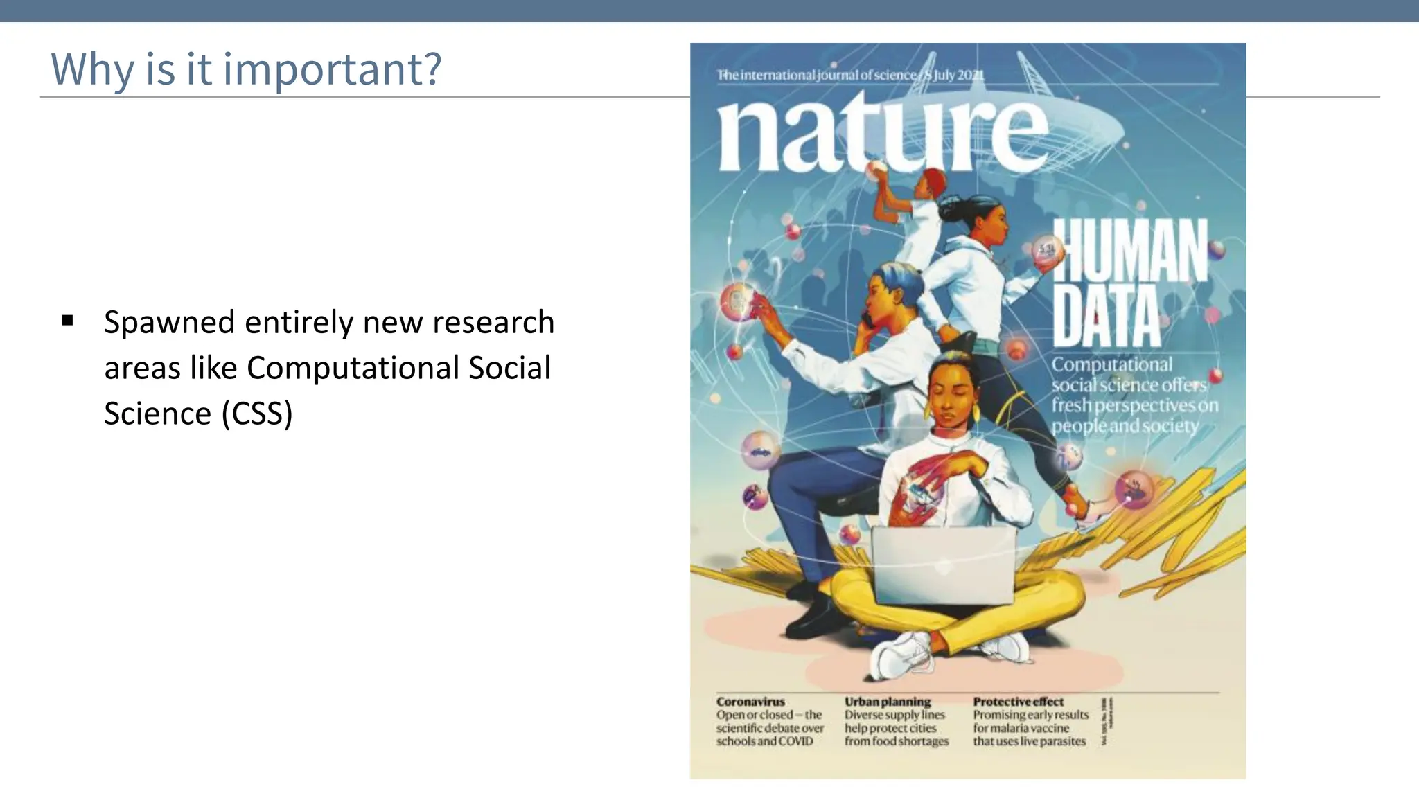 Why is it important?
▪ Spawned entirely new research
areas like Computational Social
Science (CSS)
 