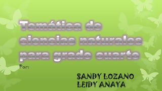 Por:

SANDY LOZANO
LEIDY ANAYA

 