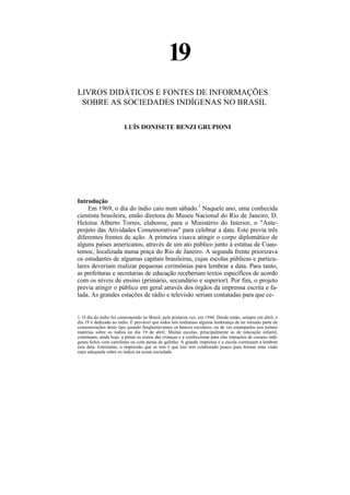 Temática indígena na escola