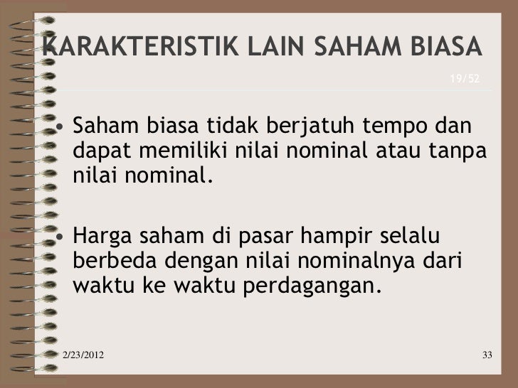 Opsi nilai nominal saham
