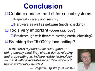 Ten Commandments of Formal Methods: A decade later