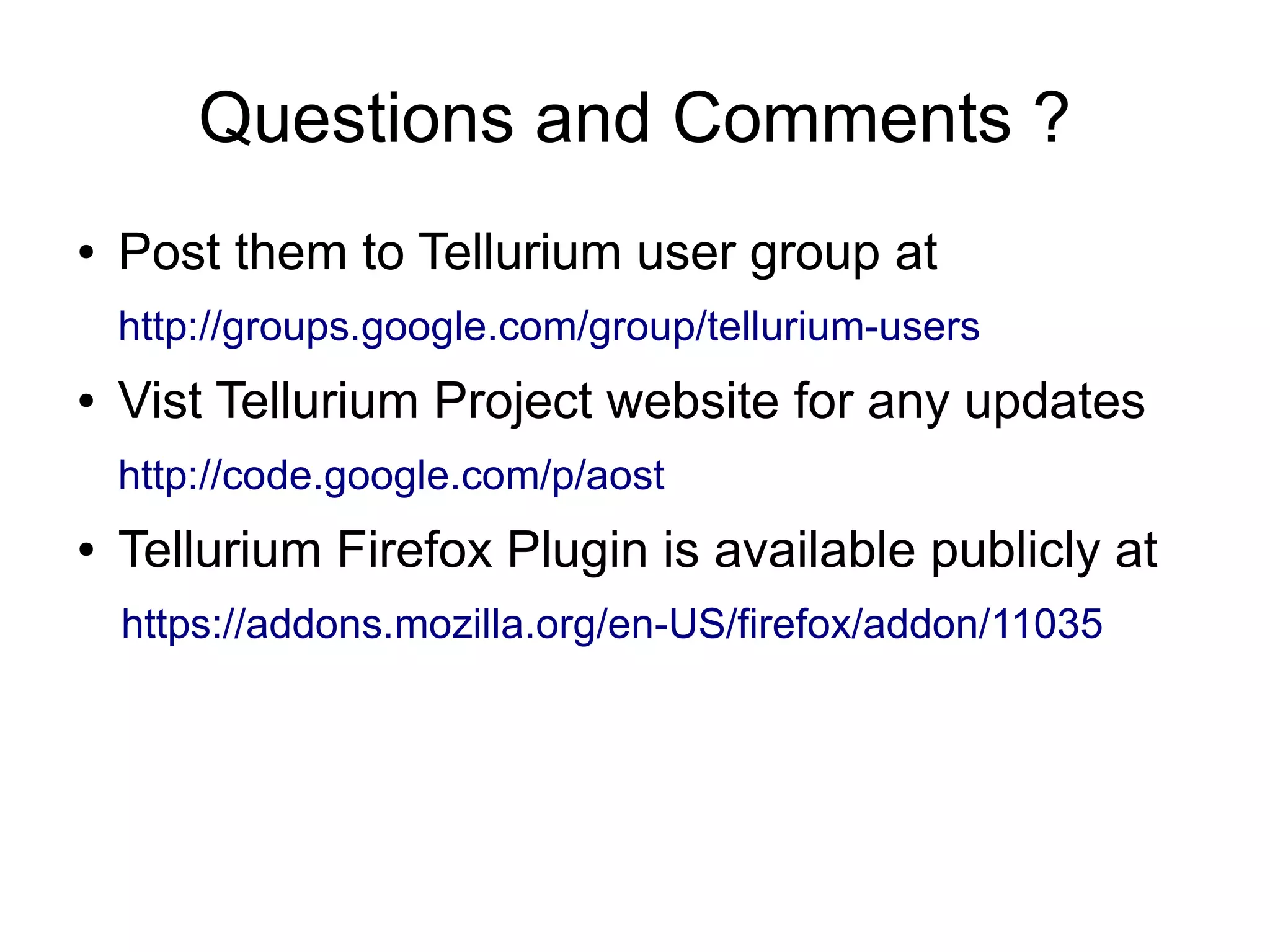 Ten Minutes To Tellurium