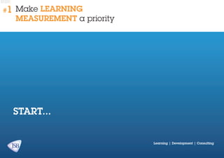 #1

Make learning
measurement a priority

START...
Learning | Development | Consulting

 