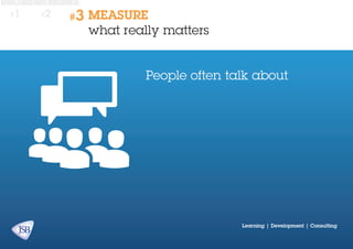 #1

#2

#3

MEASURE
what really matters
People often talk about

Learning | Development | Consulting

 