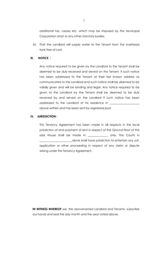 Tenancy Municipality Tenancy agreement | PDF