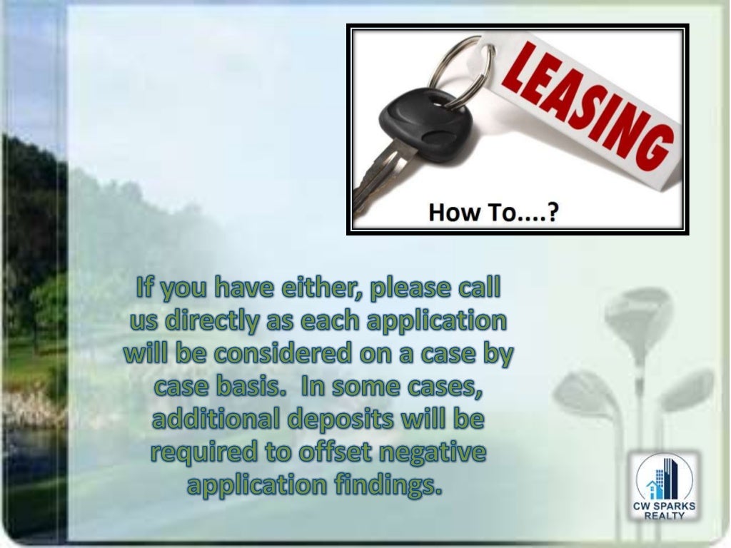 Tenant selection criteria of CW Sparks Realty