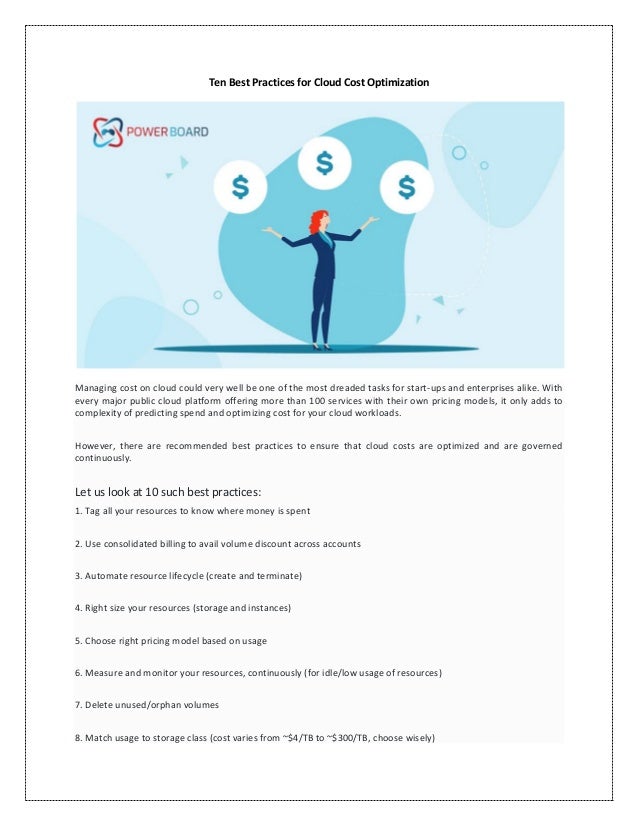 Ten Best Practices For Cloud Cost Optimization