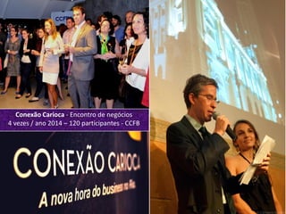 Octavio Pitaluga Neto TOP CONFIDENCIALoctavio@topexecutivesnet.com
Conexão Carioca - Encontro de negócios
4 vezes / ano 2014 – 120 participantes - CCFB
 