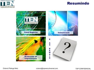 Octavio Pitaluga Neto TOP CONFIDENCIALoctavio@topexecutivesnet.com
Resumindo
Canal Negócios Comunicação
Acelerando 24
empresas/país
E
A
S
D
E
M
A
I
S
 