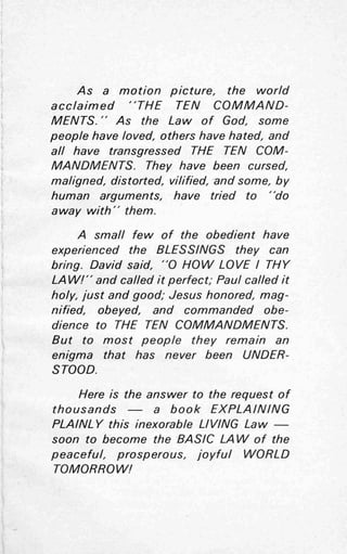 Ten commandments (prelim 1972)