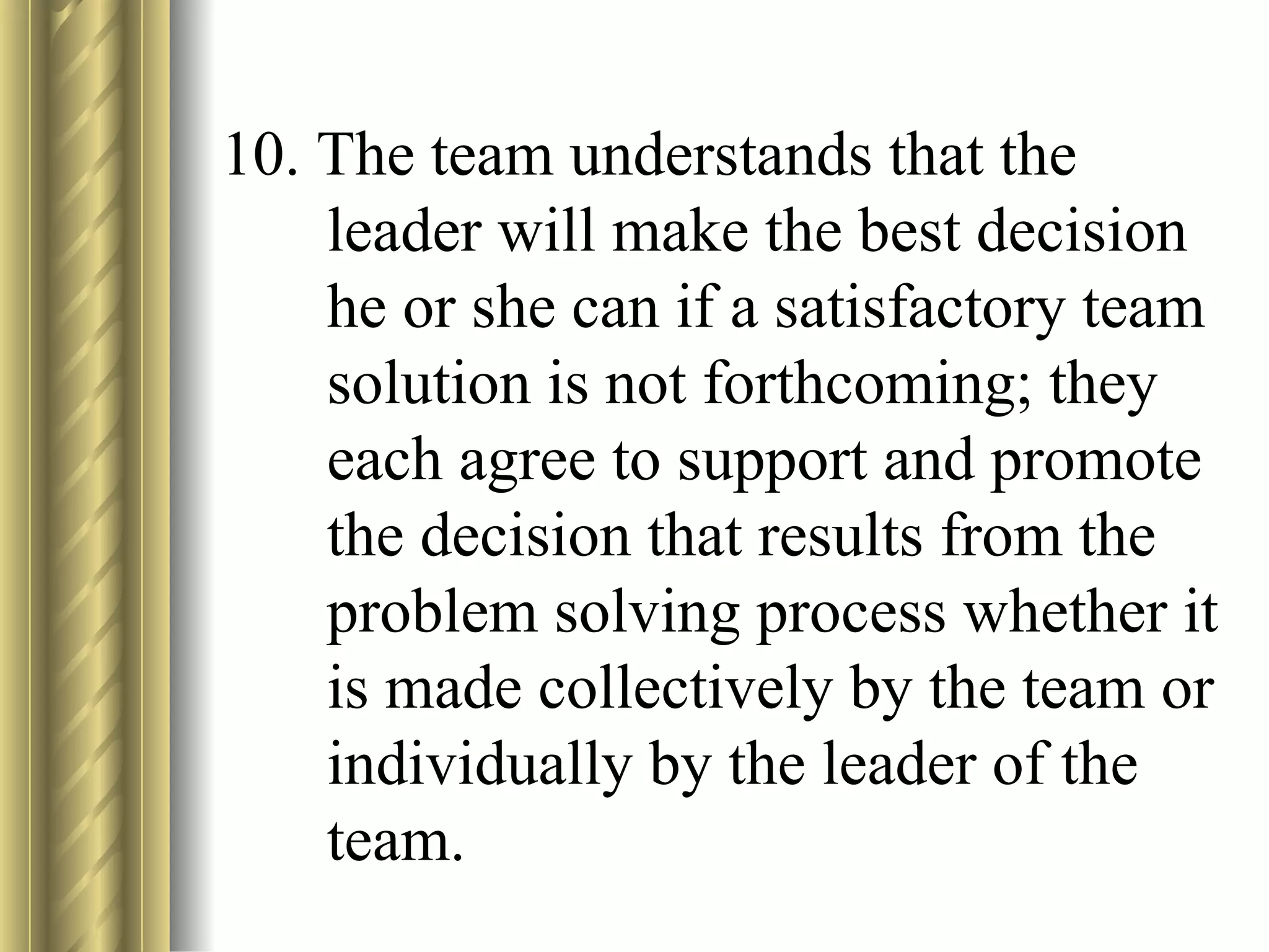 Ten components of effective team problem solving | PPT