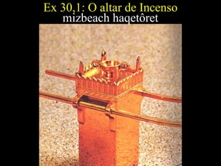 Ex 30,1: O altar de Incenso
mizbeach haqetôret
 